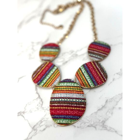 Vintage C1946 Rainbow Medallion Necklace - Picture 4 of 8